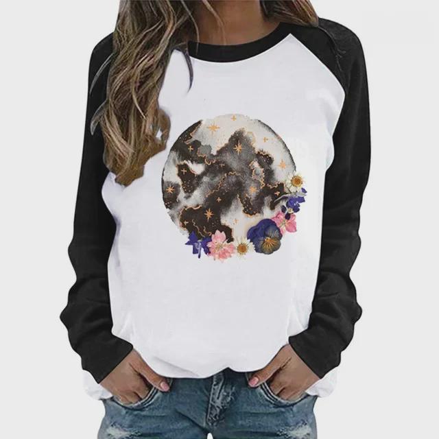 

Женская однотонная футболка свободного кроя с длинными рукавами в европейском и американском стиле 2022 г. Medium