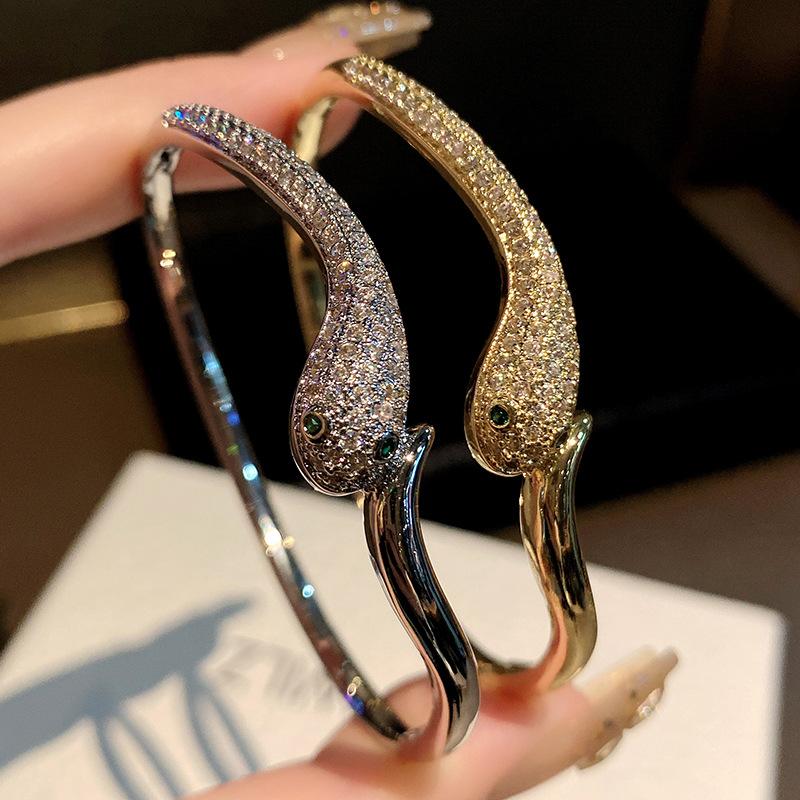 Zircon Serpentine Bracelet Exaggerated Bracelet, Light Luxury, High End Handpiece
