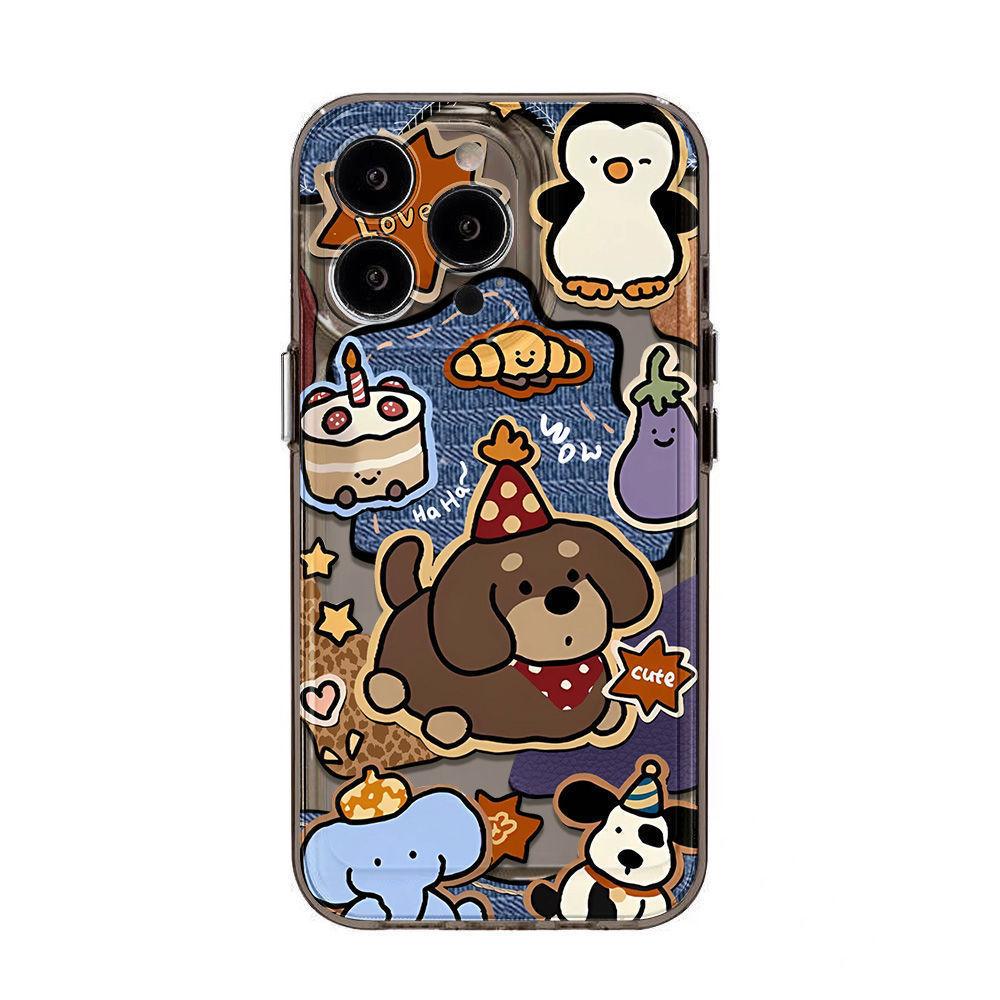 Birthday puppy for iPhone16promax space phone case Apple 14 transparent 12/13 fine hole 15