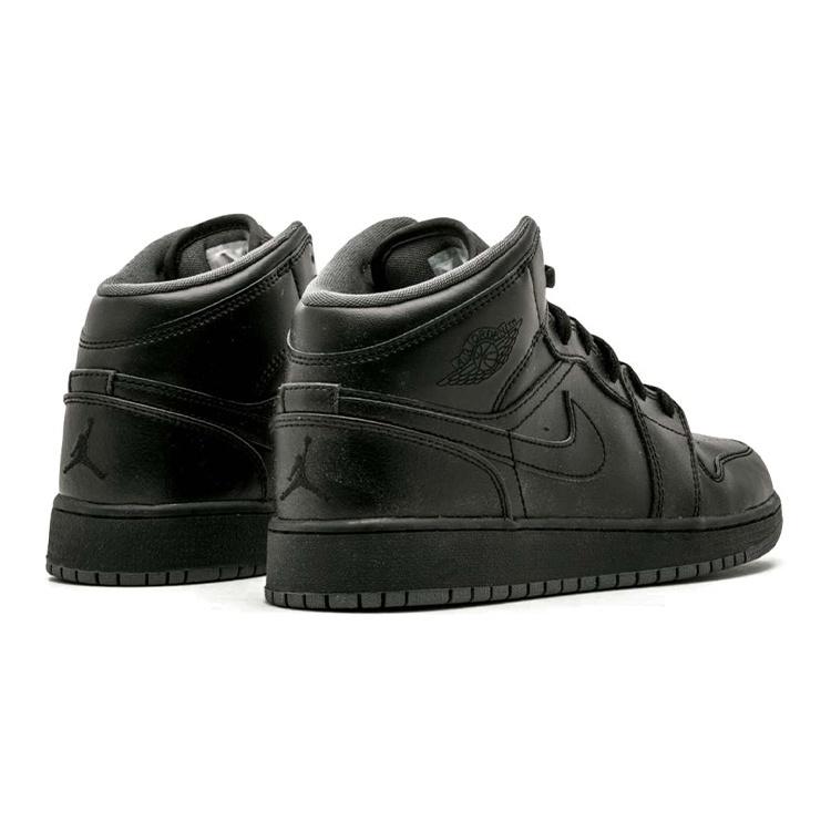 (GS) Air Jordan 1 Retro Mid 'Black Dark Grey Outsole' Kids' 554725-021