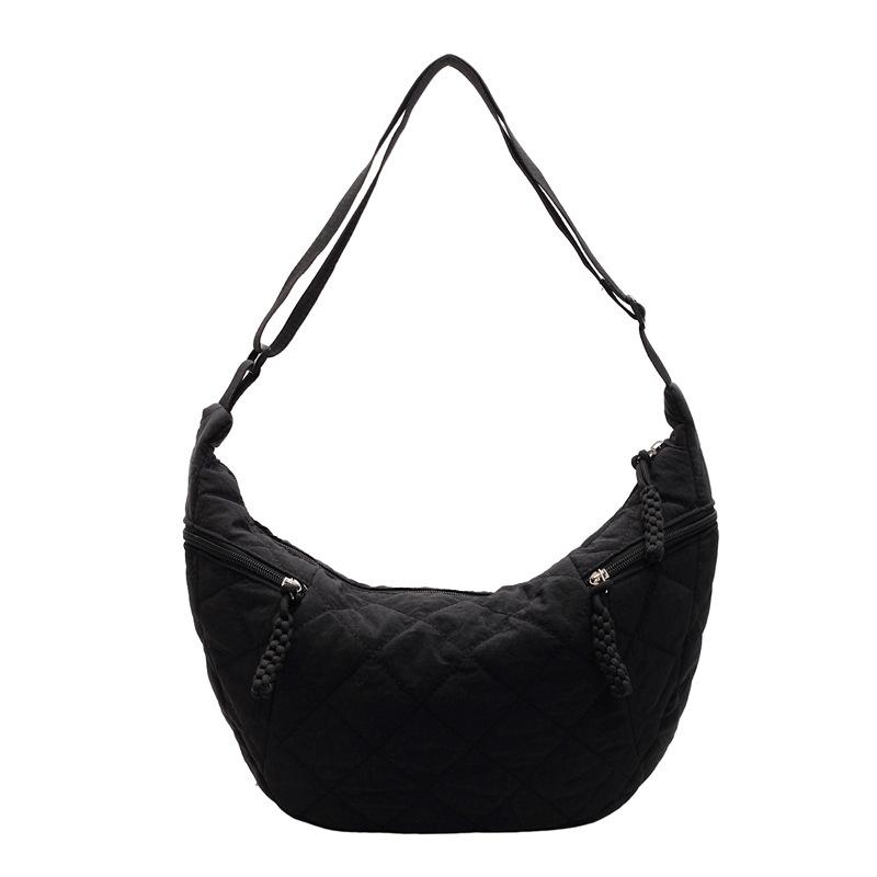 Large capacity cotton clothes bag women's 2025 autumn and winter new popular fashion canvas light commuting shoulder dumpling women's bag