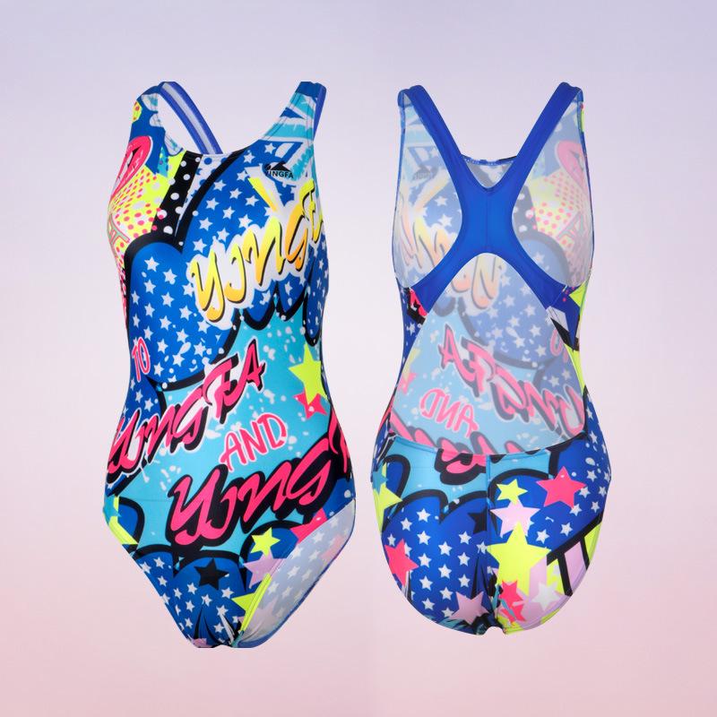 Yingfa Women s Slim-Fit One-Piece Racing Swimsuit - Tummy Covering  Professional Training Wear XS (12.5-16 kg)