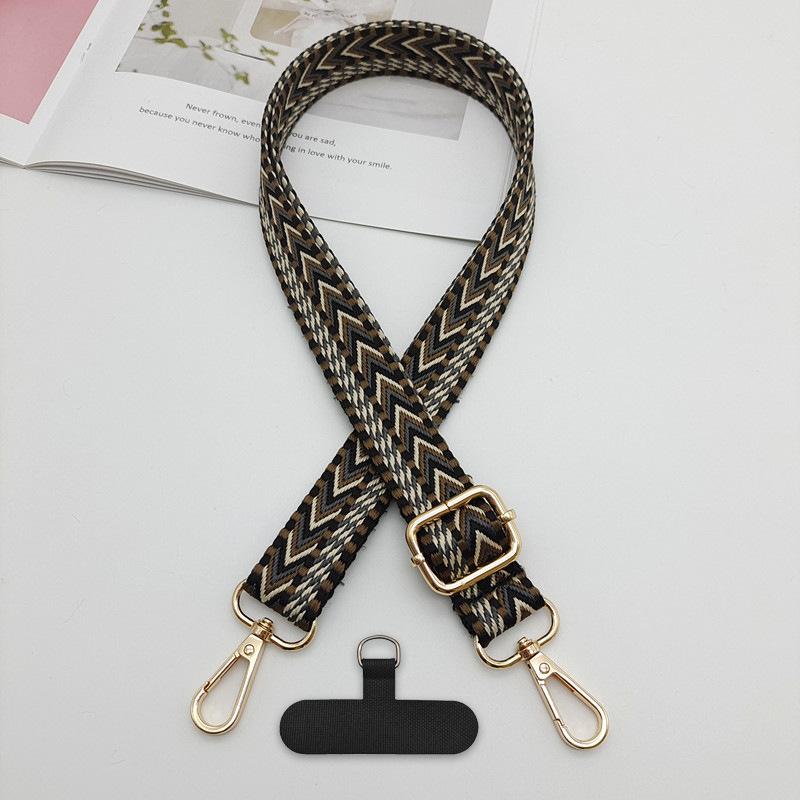 New Color Bag Shoulder Strap Mobile Phone Lanyard Woven Fashion Contrasting Color Bag Strap Crossbody Dual-purpose Strap