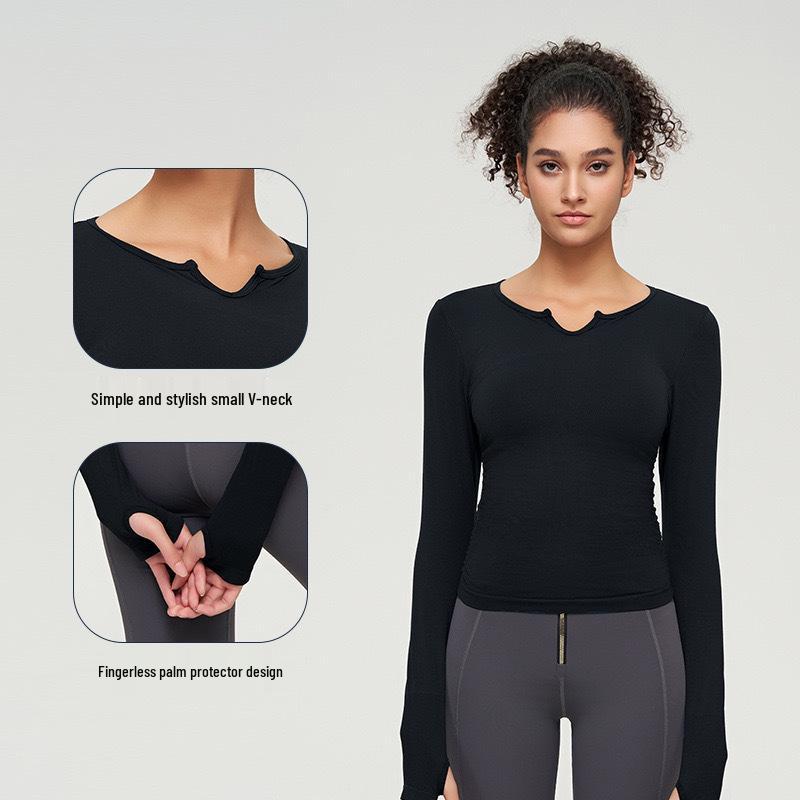 

Бесшовный нюдовый осенне-зимний фитнес-костюм для йоги 2025 - Высокоэластичный, моделирующий фигуру, спортивный топ для похудения для женщин L (110-130 lbs)