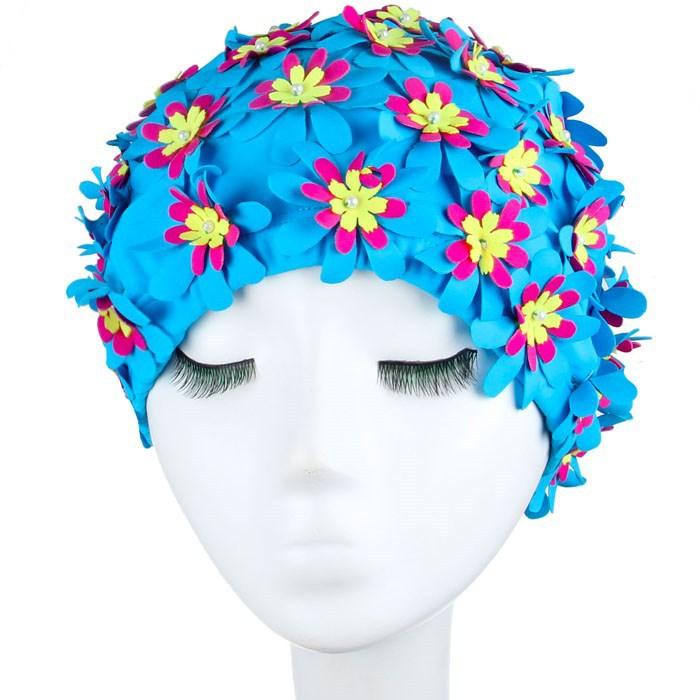 

Женская трехмерная шапочка для плавания с цветами, цветы ручной работы, для длинных и коротких волос, удобная, дышащая, лепестки, женская тканевая шапочка для плавания