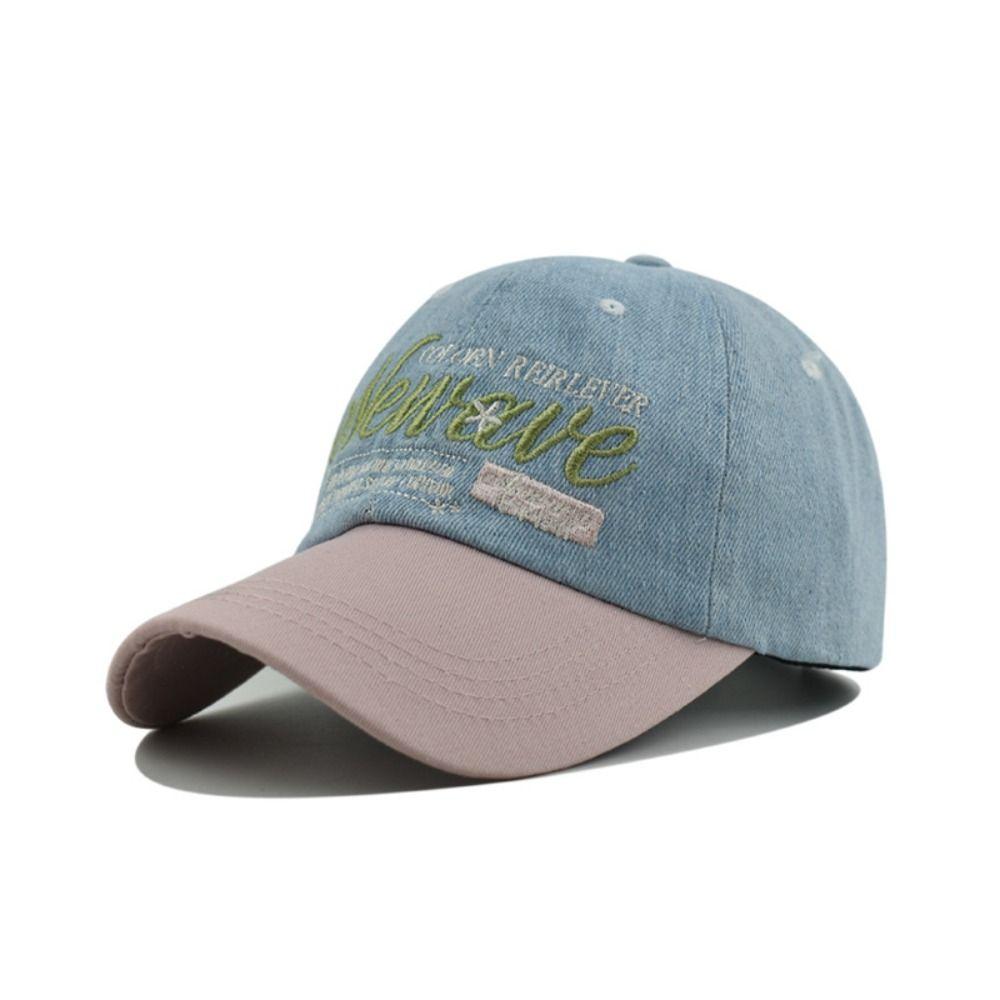 Korean Peaked Cap Denim Snapback Cap Trendy Letter Baseball Hat  Teenagers