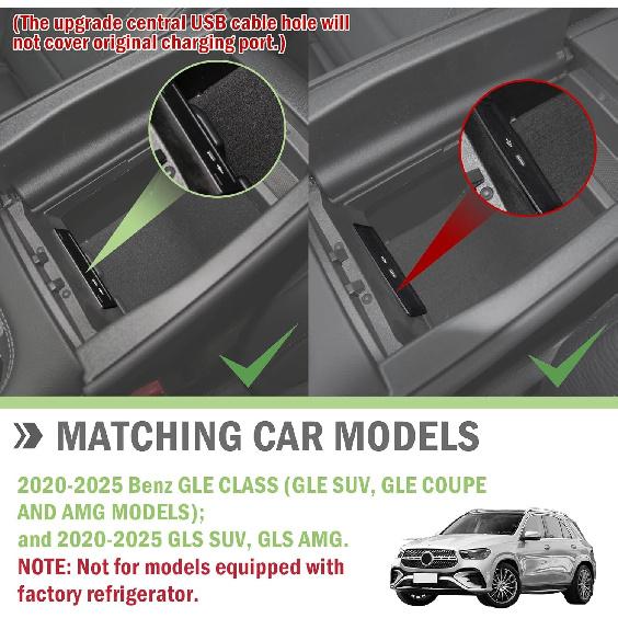 Center Console Organizer Compatible with -2025 GLE 350 450 580 AMG 53 63S Ac