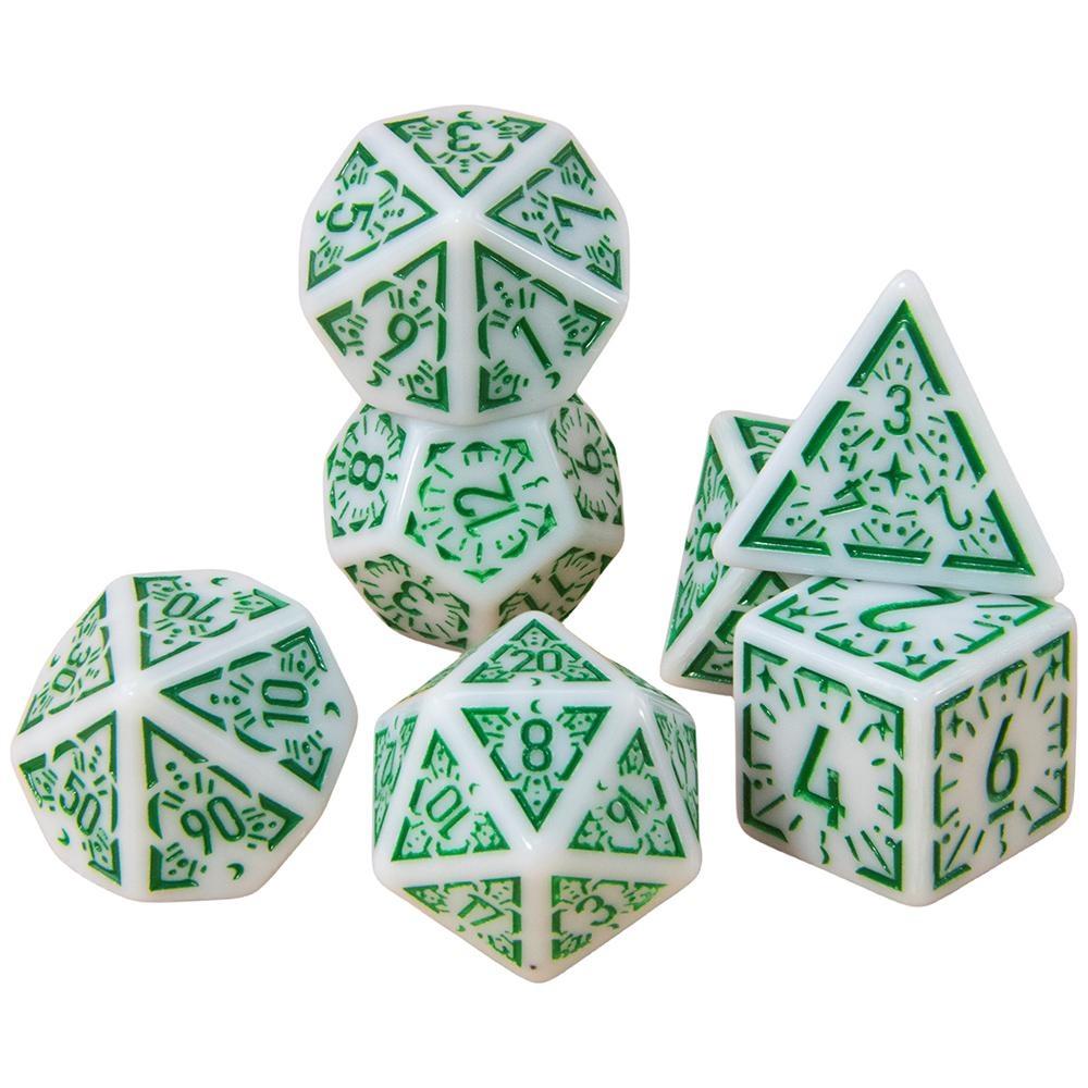 DND Polyedrisches Würfelset 7-tlg. D4-D20, Erstaunliche gravierte Spielewürfel für Souvenir-Unterhaltung RPG-Brettspiel