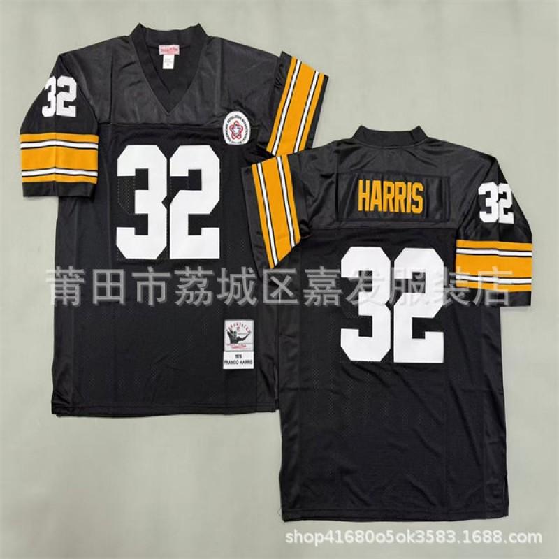 Pittsburgh Steelers Vintage NFL Football Jersey Men Cotton Embroidered Training Shirt Rugby Sport Wear