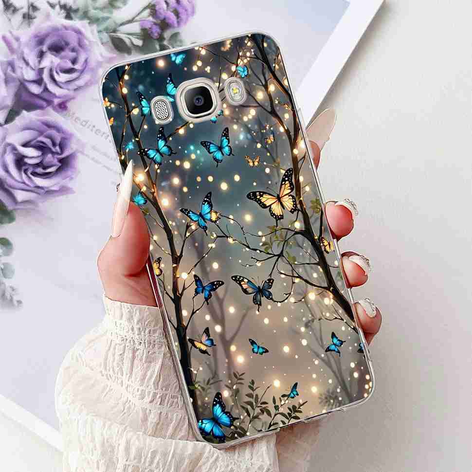 For Samsung Galaxy J7 2016 SM-J710FN Cartoon Animals Soft Silicone TPU Cover For Samsung J7 Core SM-J701F Fashion Flowers Shell