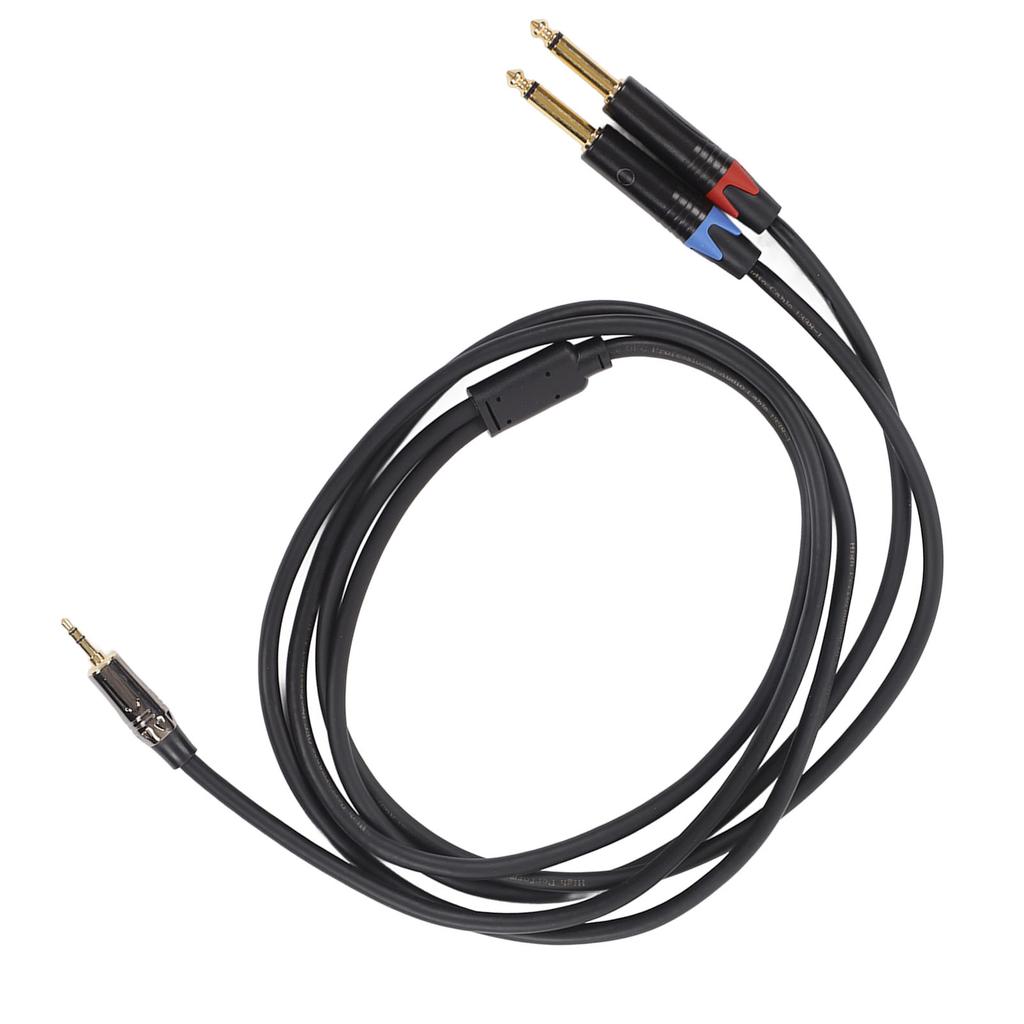 3.5mm 1Celsius8 Inch Male To Dual 6.35mm 1Celsius4 Inch TS Male Cable Stereo 1Celsius4 To 1Celsius8 Cable for Amplifier Mixer