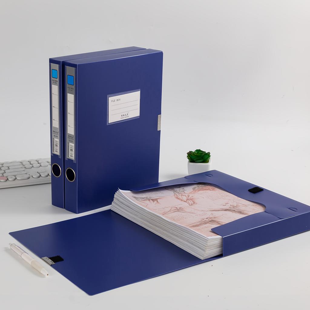 3pcs A4 File Organizer Boxes - Durable, Foldable Plastic Storage for Documents, Contracts, Accounting Receipts & Personnel Files