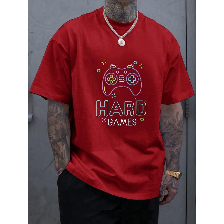 Summer Women Men T-shirt Game Console Letter Printed Tee O-neck Short Sleeve Casual Top for Man High Quality Tops