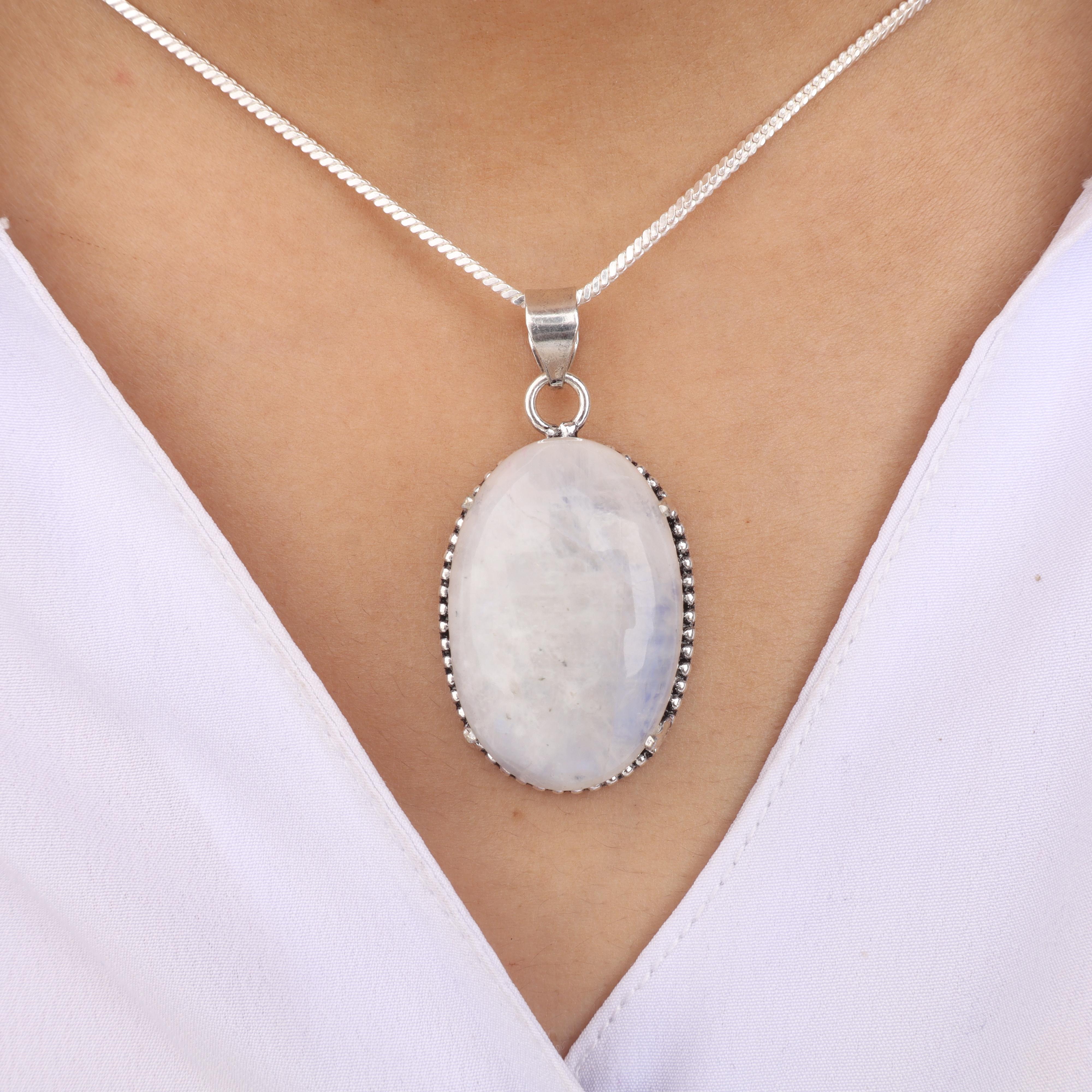 

Rainbow Moonstone Gemstone Silver Pendant, 925 Sterling Silver Handmade Jewelry, Wedding Jewelry, Women Pendant PP-63-22