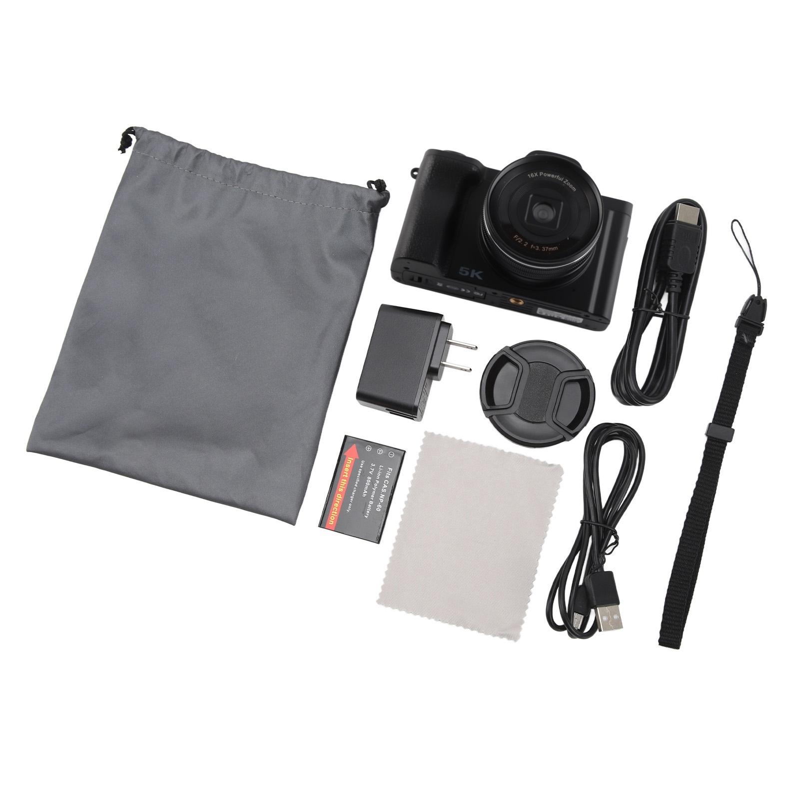 

48MP 5K HD Smart Digital Camera for Photography Ultra Clear 6 Axis Anti Shake Selfie Camera 16X Zoom