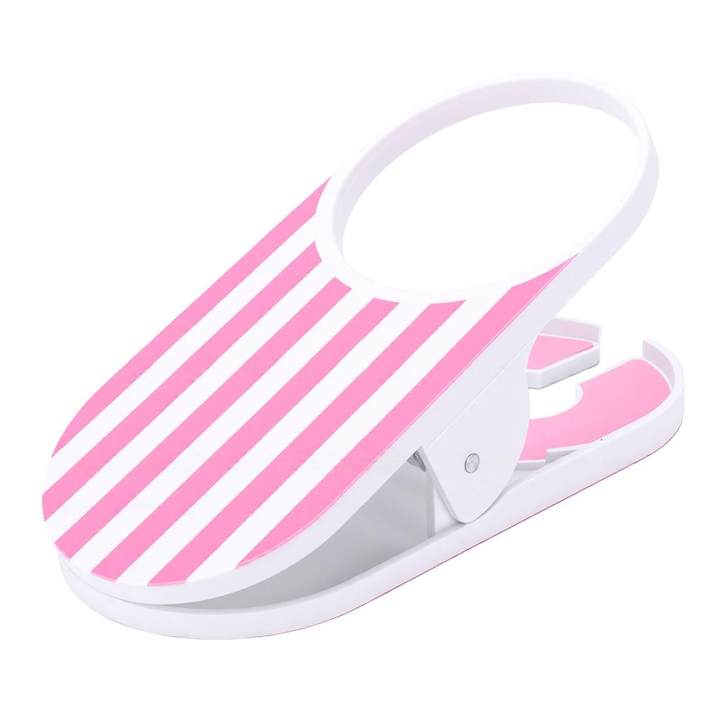Clip On Cup Holder Universal Fit Strong Grip Non Slip Silicone Pad Desk Drink Holder Clip Pink