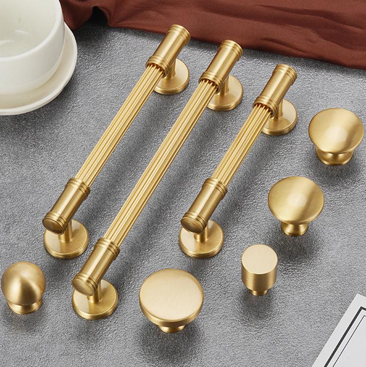 Modern Brass Solid Cabinet Handles Drawer Wardrobe Shoe Wine Cabinet Door Handle Knobs