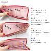 Linle Women's Long Wallet, Large Capacity, Genuine Leather, Thin, Slim, Easy to Use, Brand Name, Includes Card Case, L-Shaped Zipper, Enamel, Stained