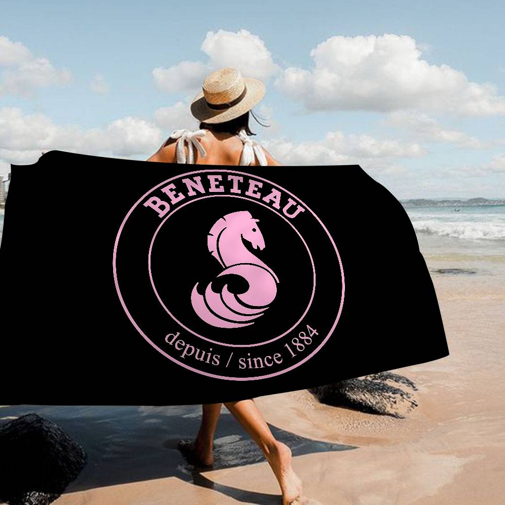 B-BENETEAU Logo Microfiber Printed Beach Towel Mountain Climbing Yoga Beach Swimming Running Absorbent Soft Towel
