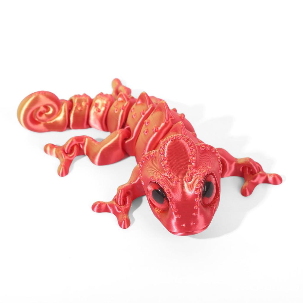 14cm 3D Printing Chameleon Toy Simulation Eyeball Chameleon Animal Model Figure Home Decoration Creative Toy Gifts