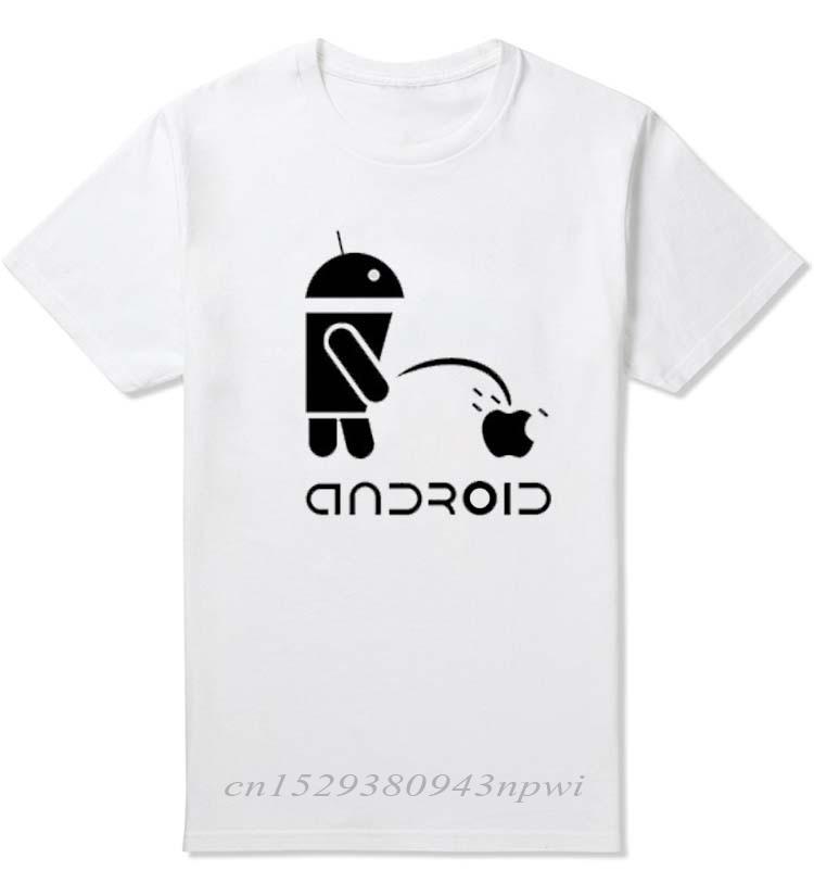 Fashion Unisex T Shirts Android Robot Male tshirt humor logo printed funny t shirt short sleeve Round Neck Ringer Tees