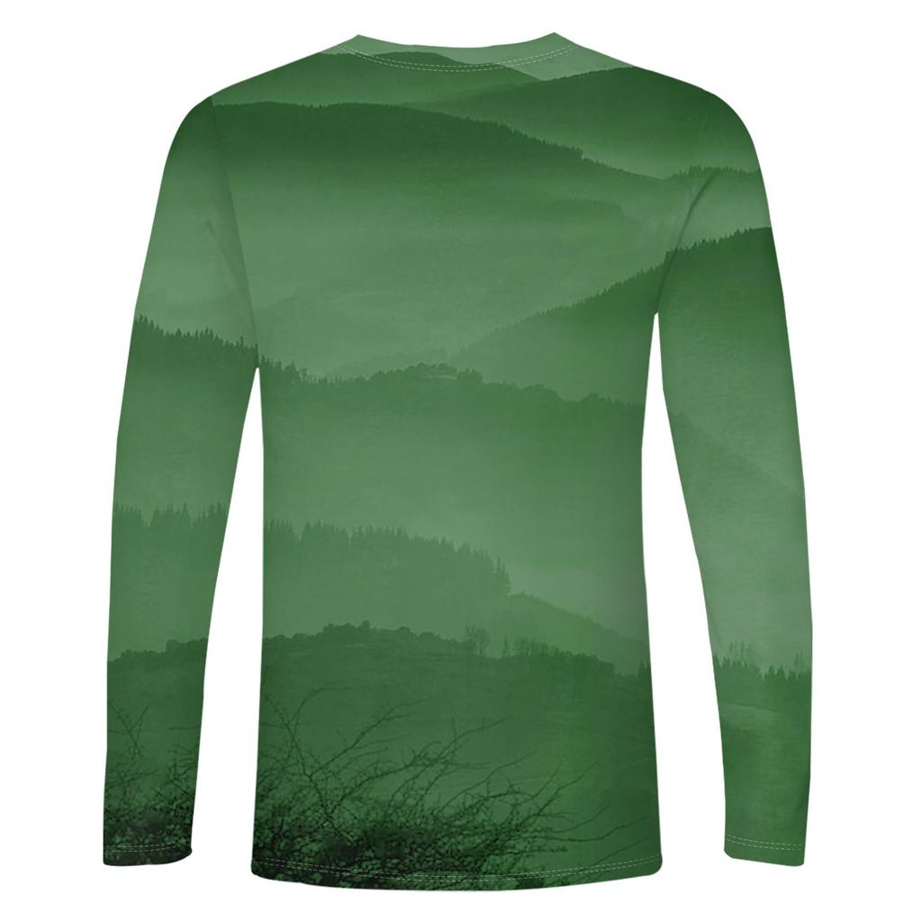 Men's T Shirt O-Neck Clothing Apparel Outdoor Long Sleeve Print Fashion Designer Vintage