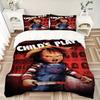 Set 3 bucăți Cearșaf de plapumă Chucky Child's Play - Moale și Confortabil pentru Dormitor, Cameră de Oaspeți și Cămin Studențesc Set Decorativ de Lenjerie de Pat 3 Piese 1 Cearșaf de Plapumă + 2 Fețe de Pernă