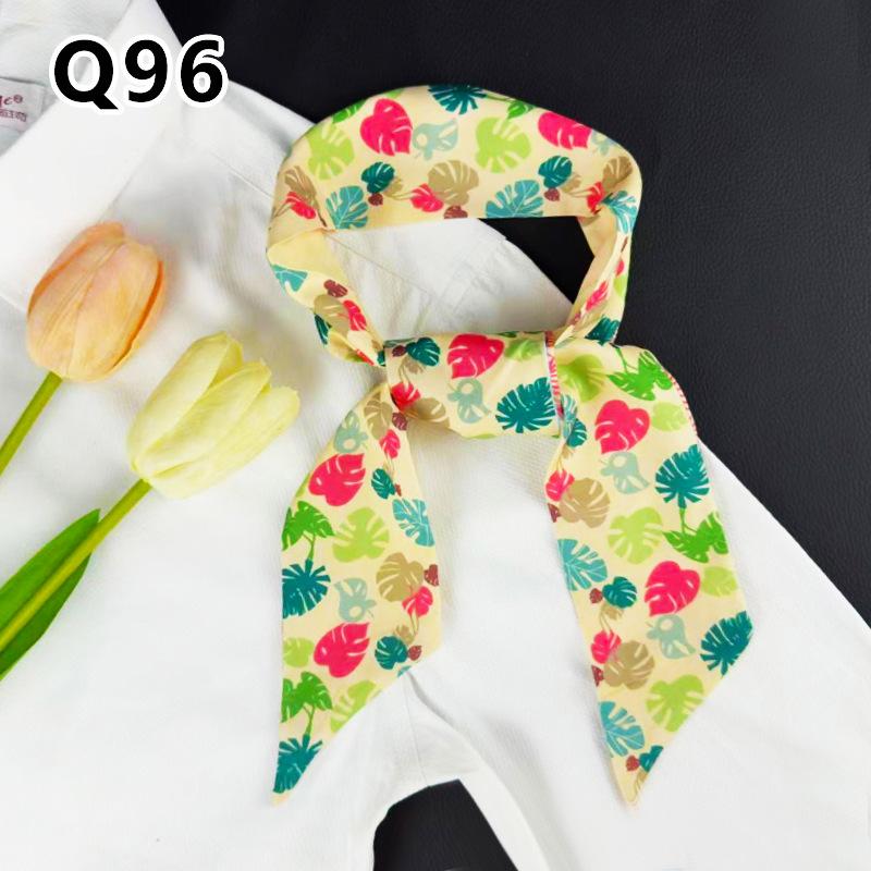 New Long Versatile Silk Scarf Tied Hair Band Bow Letter Floral Streamer Tied Bag Gift Small Silk Scarf