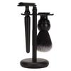 3pcs Trimming Brush Set Black Beard Care Safety Trimming Blade Brushes Kit with Stand Holder for
