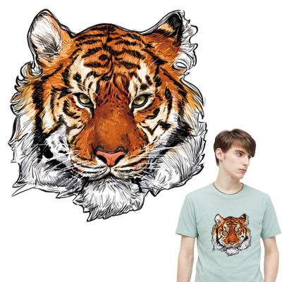 Tiger Thermal Patches för hoodies Sweatshirt tryckt etikett för kläder DIY tecknade djur