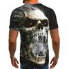 Men's 3D Skull Print T-Shirt Casual Short Sleeve Summer Tee Graphic Design Comfortable Polyester Outdoor Sports & Fitness, Skull T Shirt