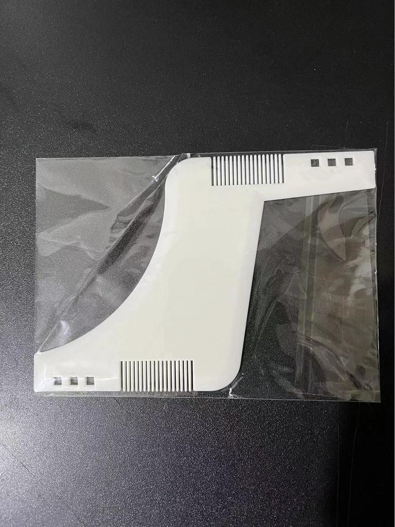 Men's Beard & Sideburn Styling Comb with Brush and Trimming Template