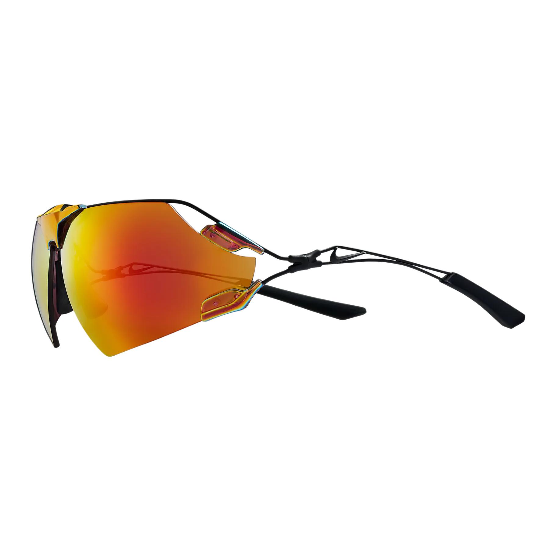 Nike Logo Titanium Recycled Tritan Irregular Shape Sunglasses Unisex sunglasses Black EV24031-891 76,Black