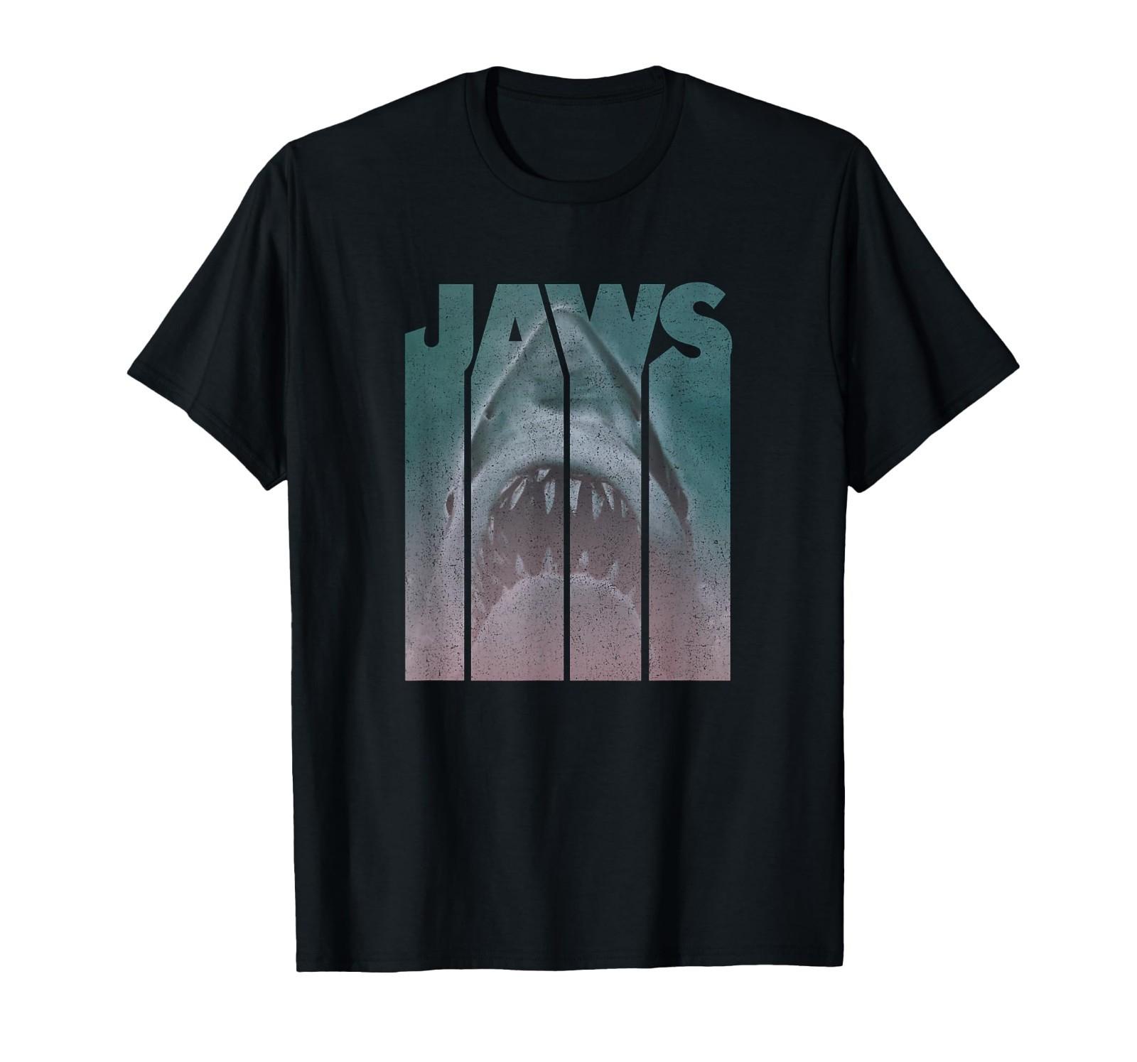 Jaws Title Photo Drip T-Shirt Mens Womens Tees Top S