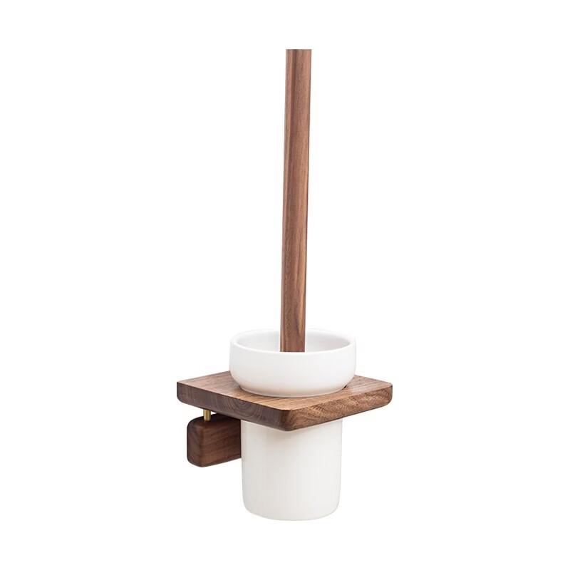 Cmaos Wall-Mounted Wooden Handle Toilet Brush Set