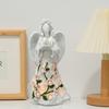 Resin Guard Angel Statue with Night Lights Battery Operated LED Desk Lamp Angel Statue Decors Ornament Collectibles
