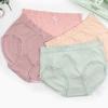 4Pcs Mid Waist Seamless Briefs Cotton Crotch Underwear for Women Fashion Lace Bowknot Panties  Lady