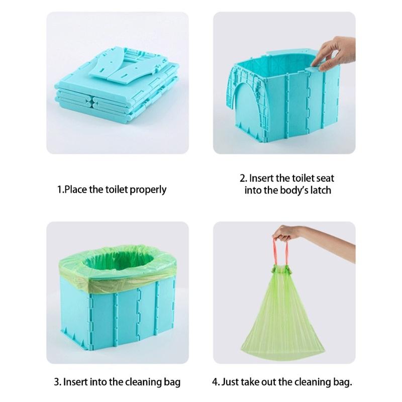 Multipurpose Toddler Toilet Seat Outdoor Camping Portable Potty Folding Kids Travel Toilet for Car Travel Use Enduring