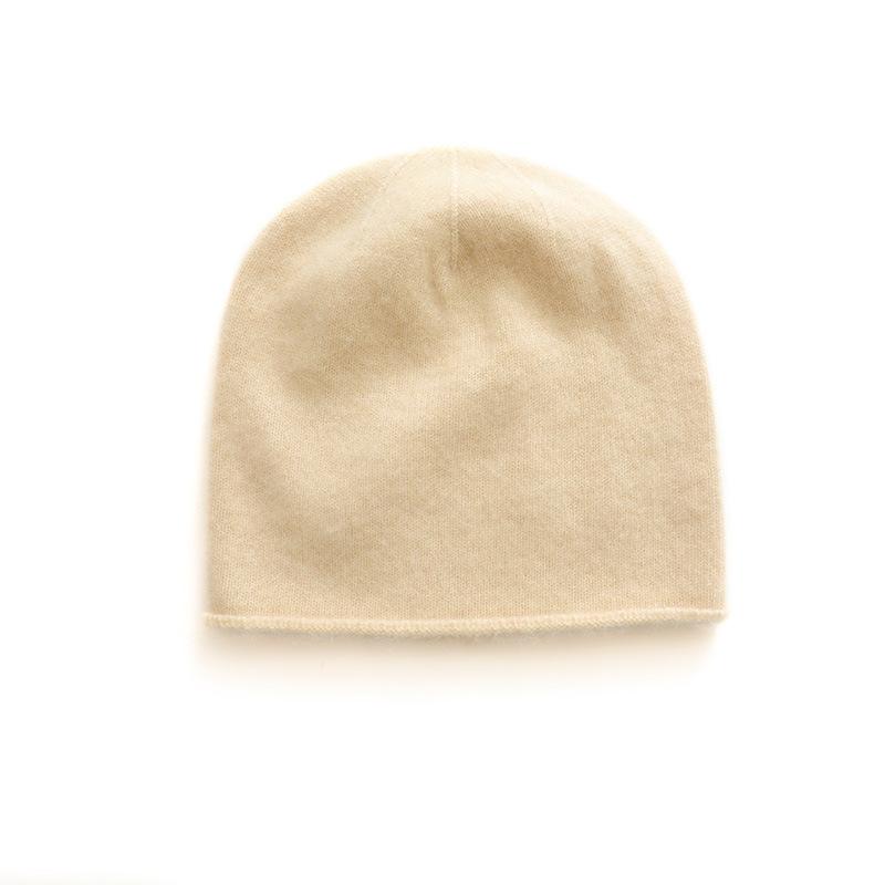 Weiche und klebrige Kaschmir-Mütze für Herbst und Winter, Unisex, einfarbig, warm, ohrenschützend, Wollmütze, einfache gestrickte Freizeitkappe