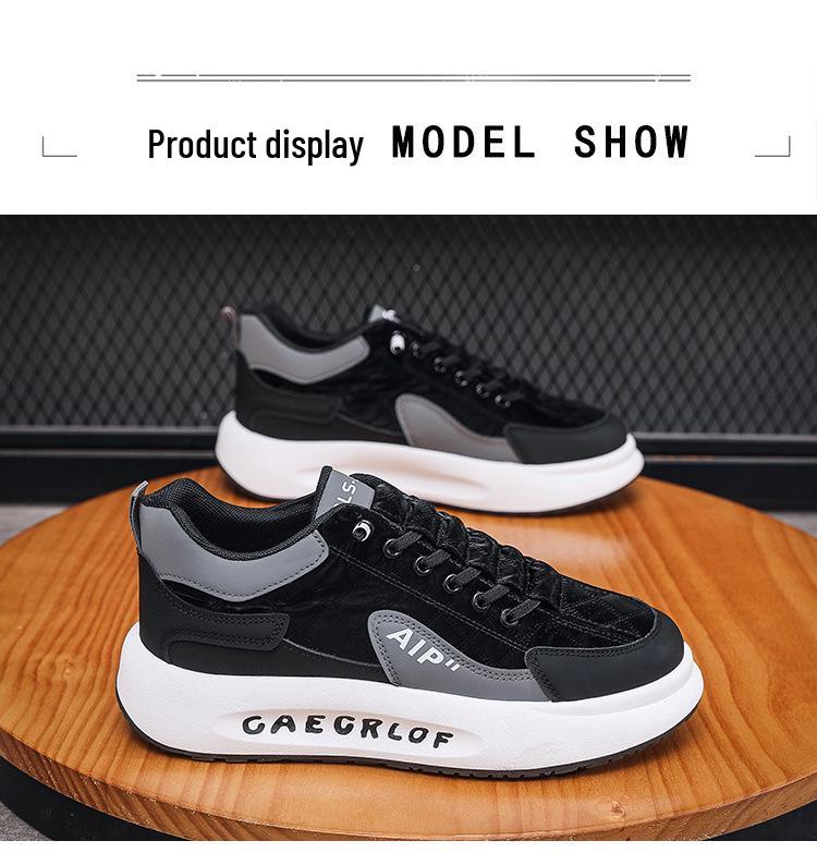 Herren Sommer Atmungsaktive Canvas Schuhe, Koreanischer Stil Vielseitige Sneaker, Dicke Sohle Trendige Sport-Board-Schuhe