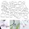 30Pcs Stainless Steel Geometric Bezel Hollow Base UV Resin Craft Blank Frame Charms Pendants DIY Earring Necklace Jewelry Making