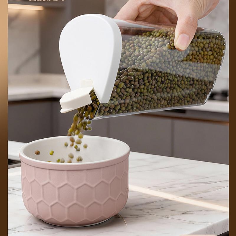 Rotatable Compartment Grain Storage Container, Detachable Airtight Moisture-Proof Food Jars for Kitchen