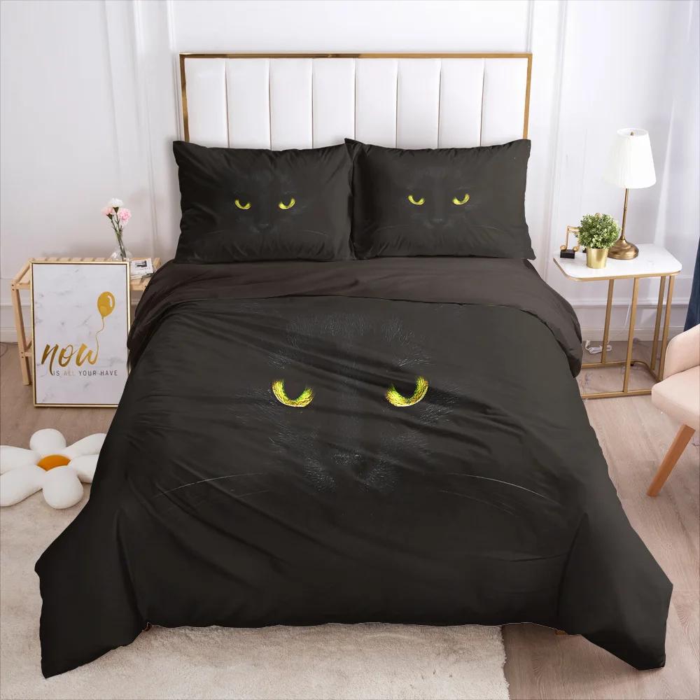 Print 3d King Size Bedding Set Home Textile Pet Cats,Dogs, Wolf Animal Duvet Cover Set Classic Black And White Bedding Set Hot