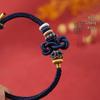 Wenchang Knot Red String Bracelet with Koi and Gold Beads - Unisex Hand-Woven Accessory for Students