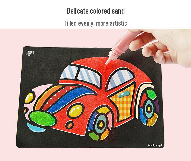 Kids' 3D Sand Art Bottle Set: DIY Creative Glue Painting Toy for Girls