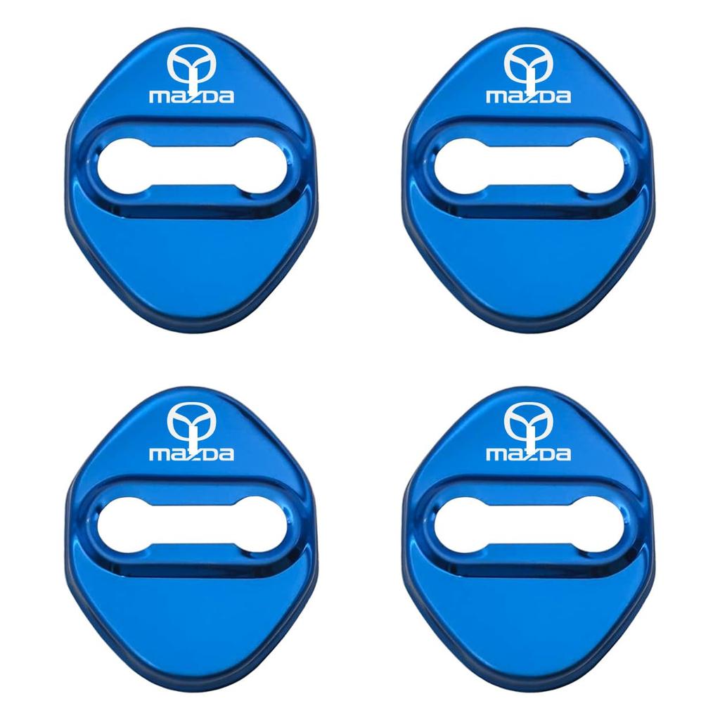 Haoshilianfa Fit For Mazda MAZDA Door Striker Cover Door Lock Cover Stainless Steel Cover Easy Installation Metallic Set of 4