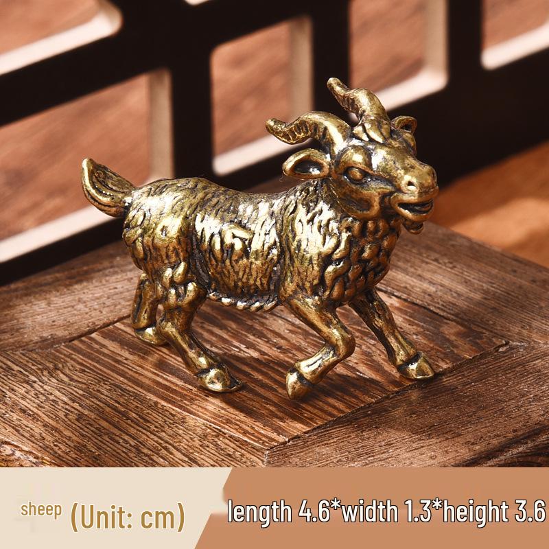 Komplettes Set Messing Chinesische Tierkreisfiguren: Ratte, Ochse, Tiger, Hase, Drache, Schlange, Pferd, Schaf, Affe, Hahn, Hund, Schwein.