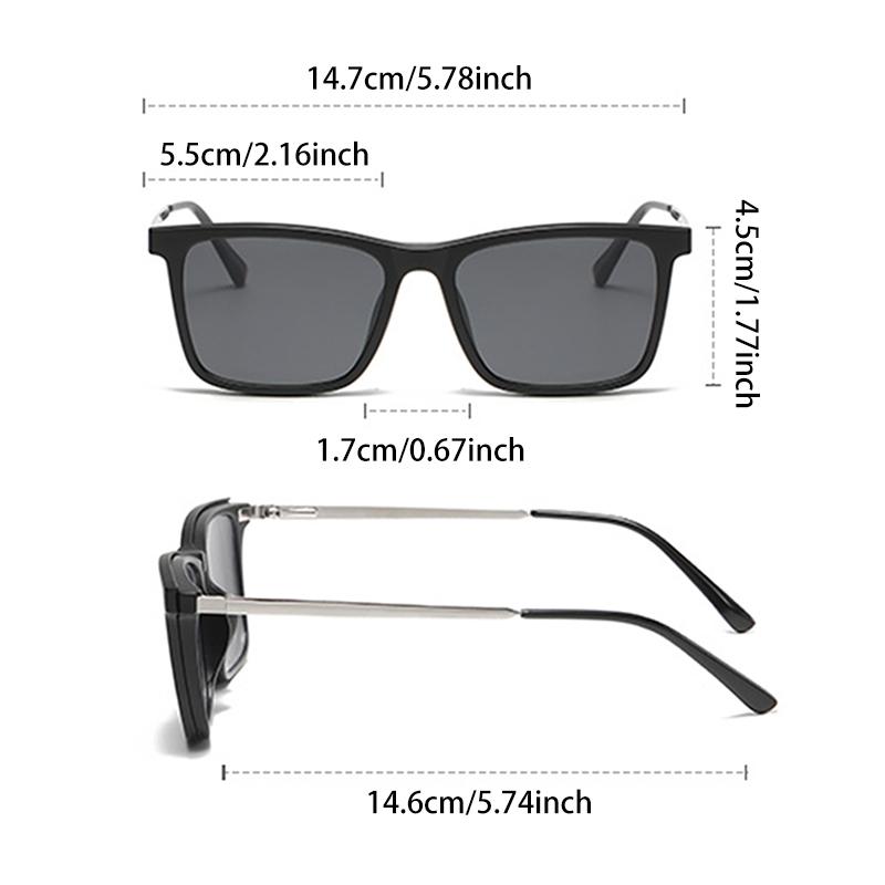 Men's Driving Anti-Glare 6 in 1 Sets Sun Glasses New Magnetic Night Vision Sunglasses Women Clip on Shades