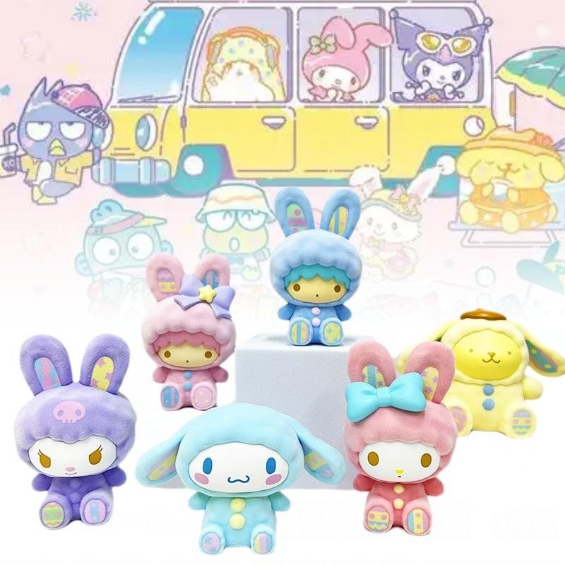 Adorable Sanrio Pvc Figure Collection Cute Sitting Cinnamon Dog Kuromi My Melody Toy Gift