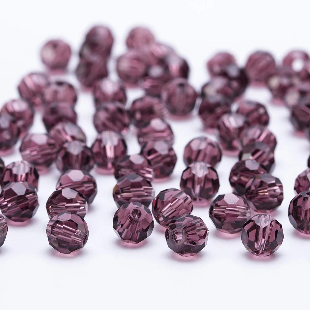 3 4 6 8mm AB color Round Crystal Beads Faceted Transparent Glass Bead Loose Spacer Bead for Jewerly Making DIY Bracelet Necklace